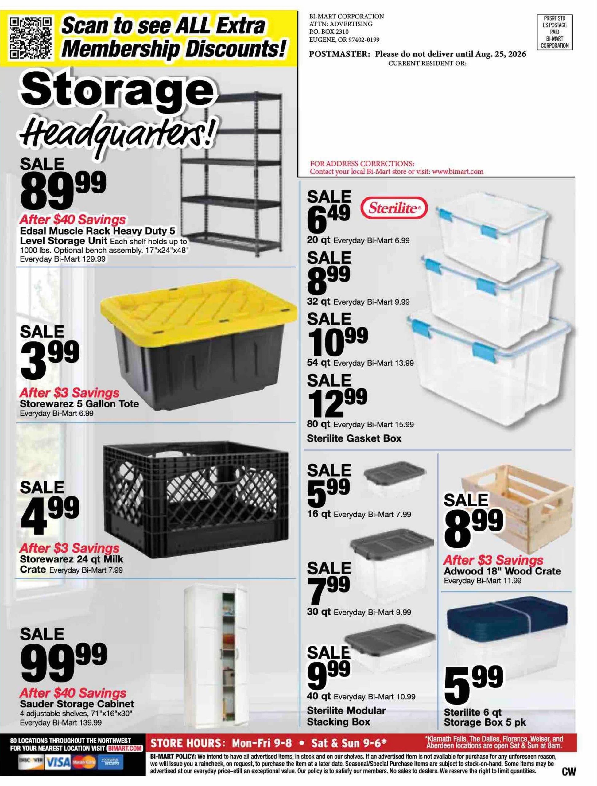 Bi-Mart (ID, OR, WA) Weekly Ad August 25 - September 14, 2026