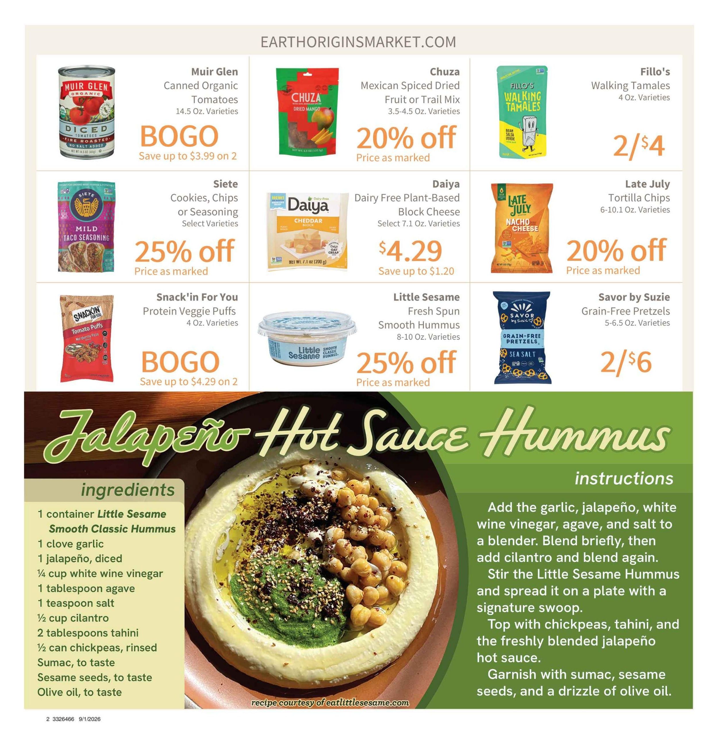 Earth Origins Weekly Ad September 1 - 30, 2026