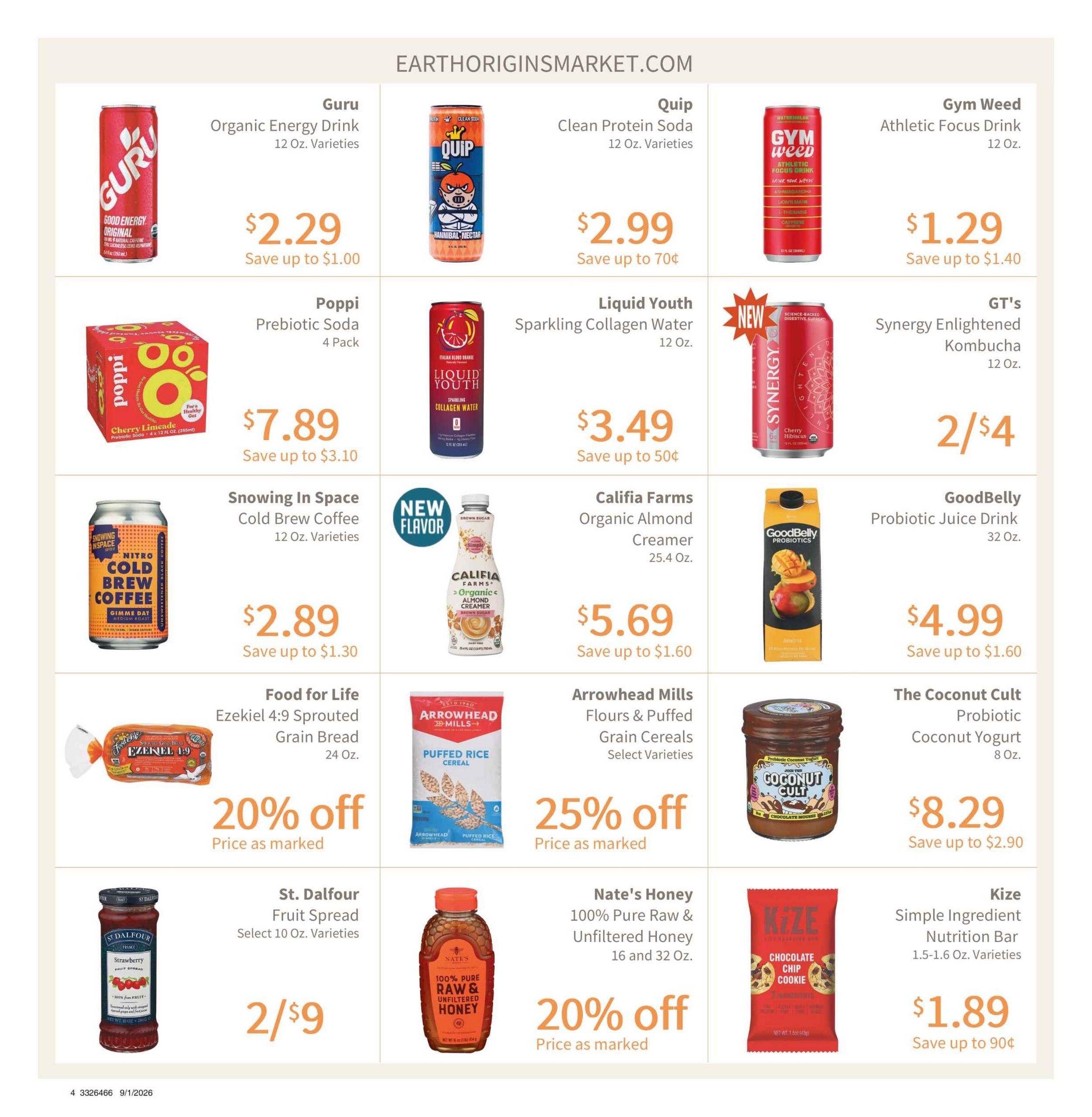 Earth Origins Weekly Ad September 1 - 30, 2026