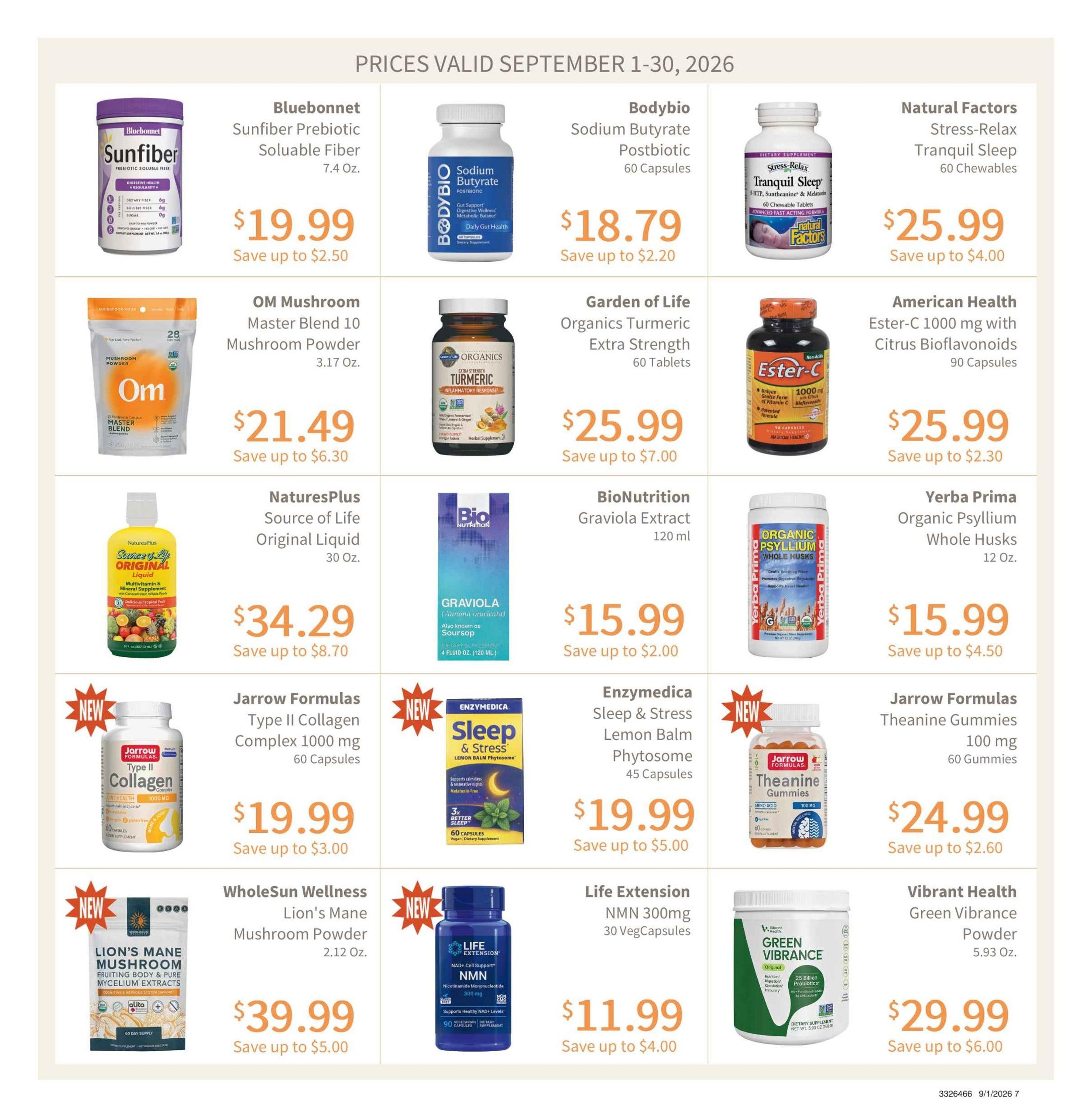 Earth Origins Weekly Ad September 1 - 30, 2026