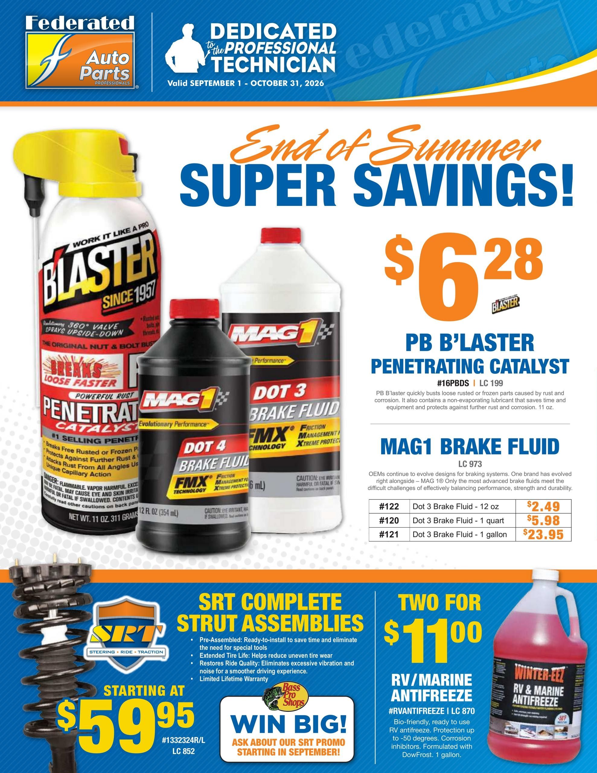 Fisher Auto Parts Weekly Ad September 1 - October 31, 2026