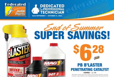 Fisher Auto Parts Weekly Ad September 1 - October 31, 2026