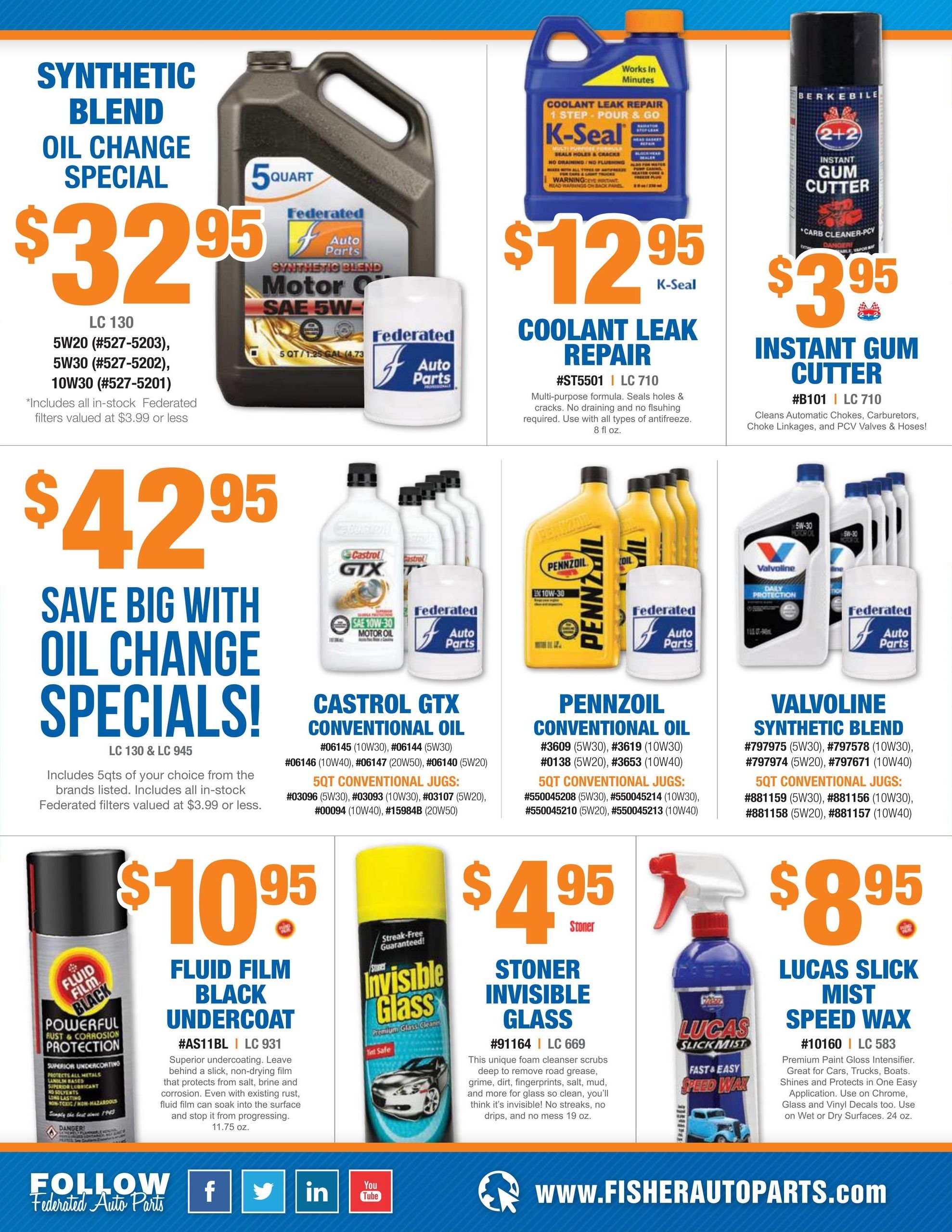 Fisher Auto Parts Weekly Ad September 1 - October 31, 2026