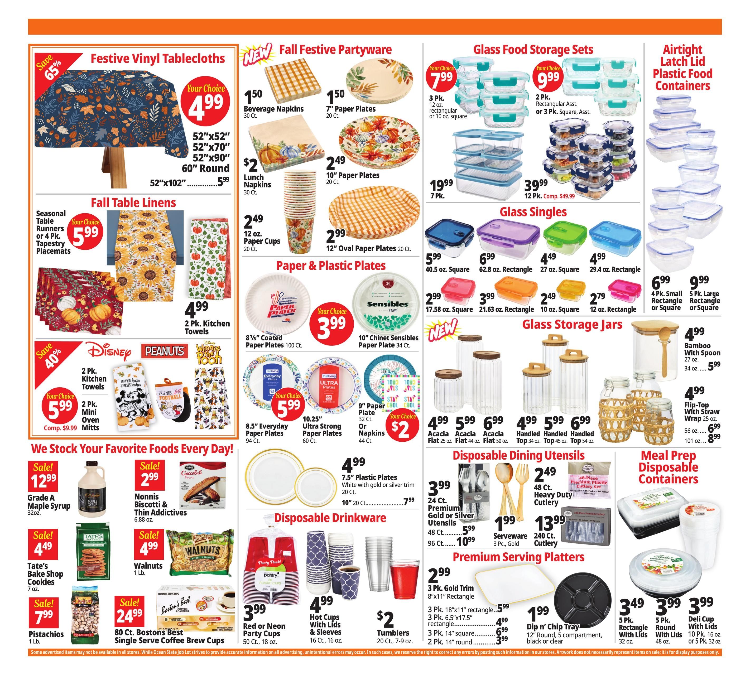 Ocean State Job Lot (Washington Area, DC) Weekly Ad September 3 - 9, 2026