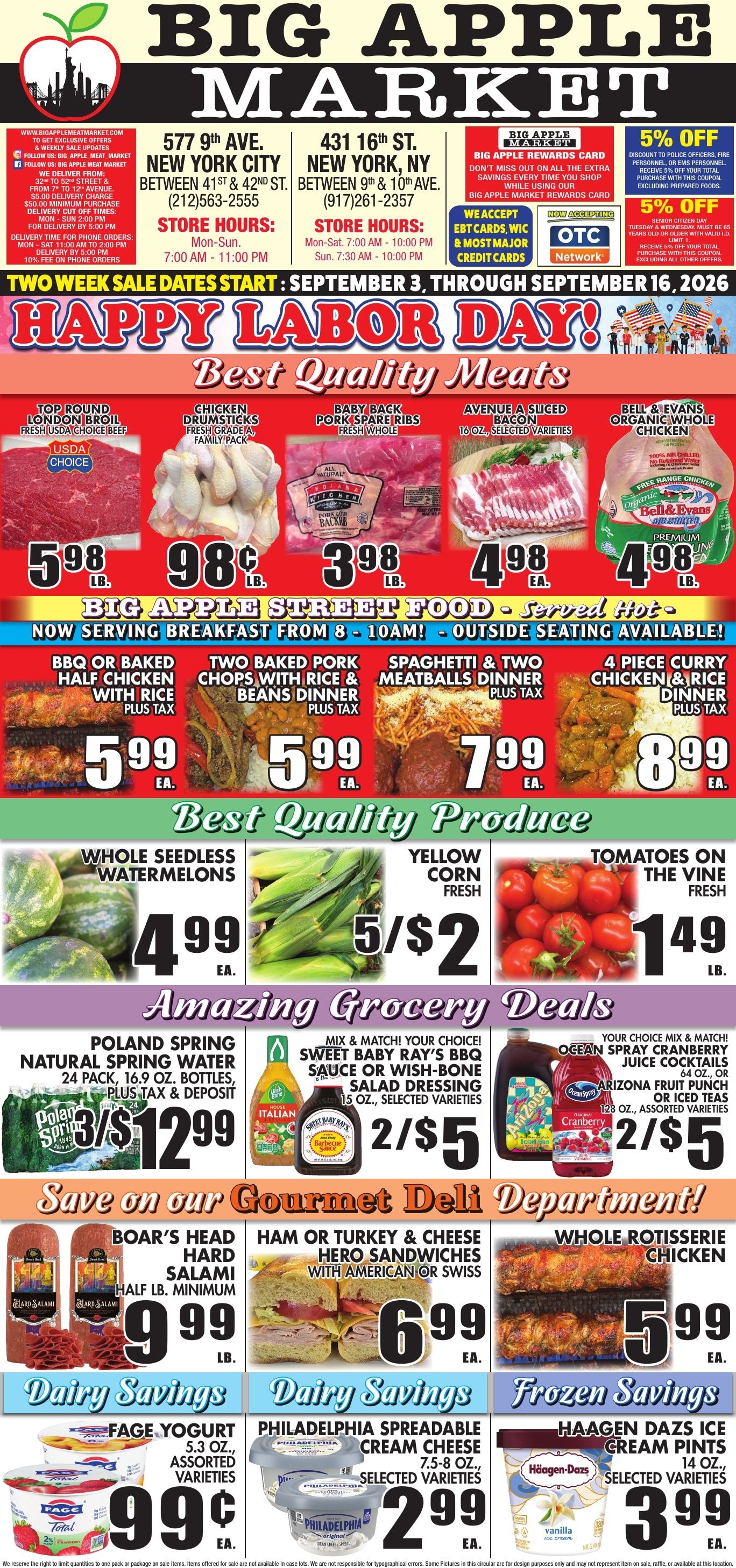 Big Apple Meat Market Weekly Ad September 3 - 16, 2026