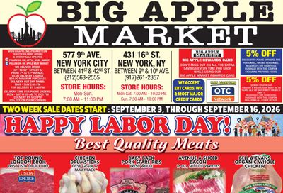 Big Apple Meat Market Weekly Ad September 3 - 16, 2026