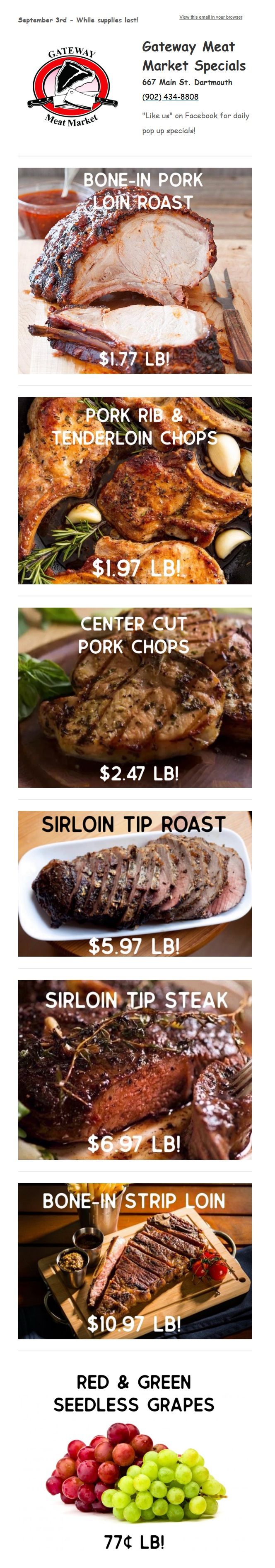 Gateway Meat Market Flyer September 3 to 9