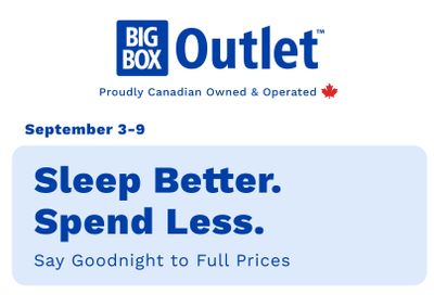 Big Box Outlet Store Flyer September 3 to 9