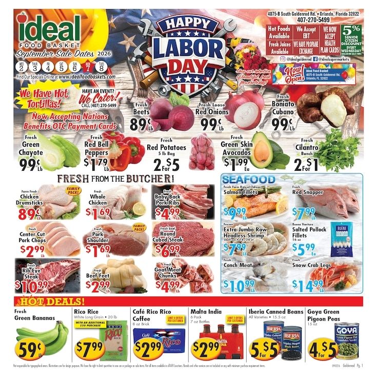 Ideal Food Basket (4075 South Goldenrod Road, Orlando, FL) Weekly Ad September 2 - 8, 2026