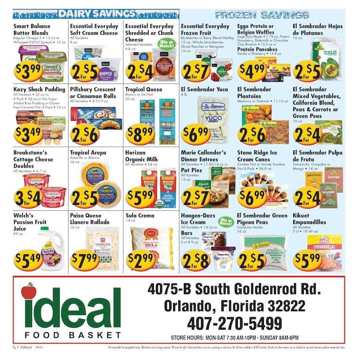 Ideal Food Basket (4075 South Goldenrod Road, Orlando, FL) Weekly Ad September 2 - 8, 2026