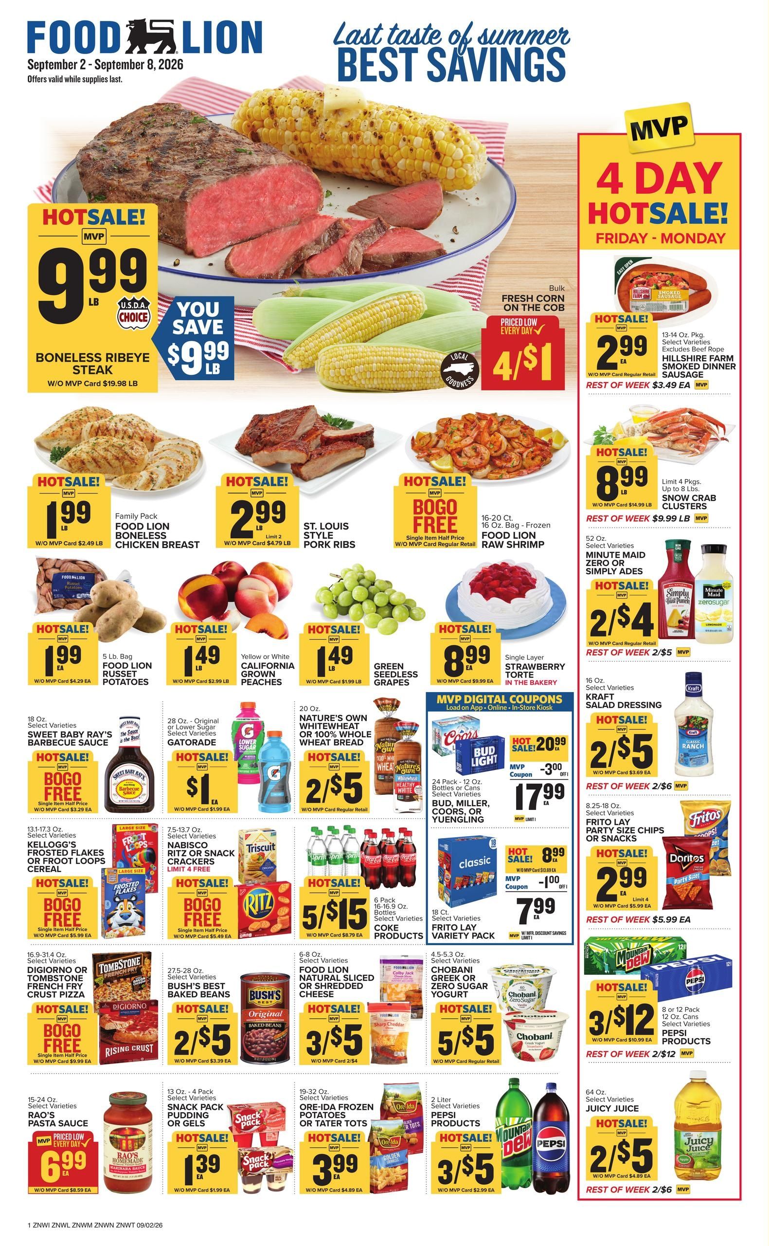 Food Lion (Burgaw Area, NC) Weekly Ad September 2 - 8, 2026