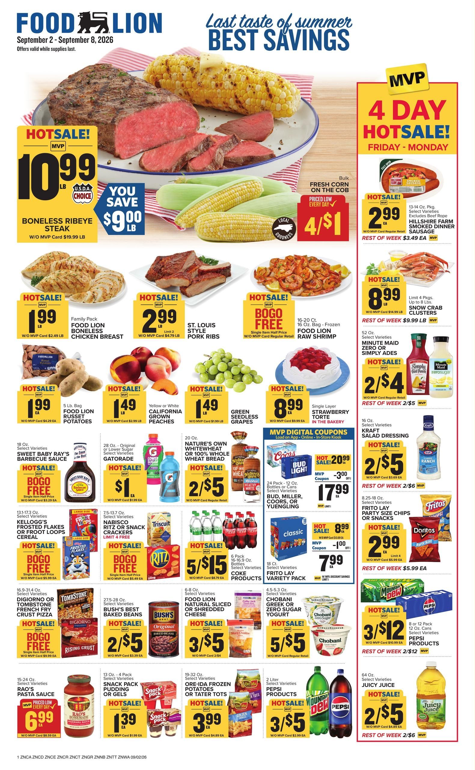 Food Lion (Wallace Area, NC) Weekly Ad September 2 - 8, 2026