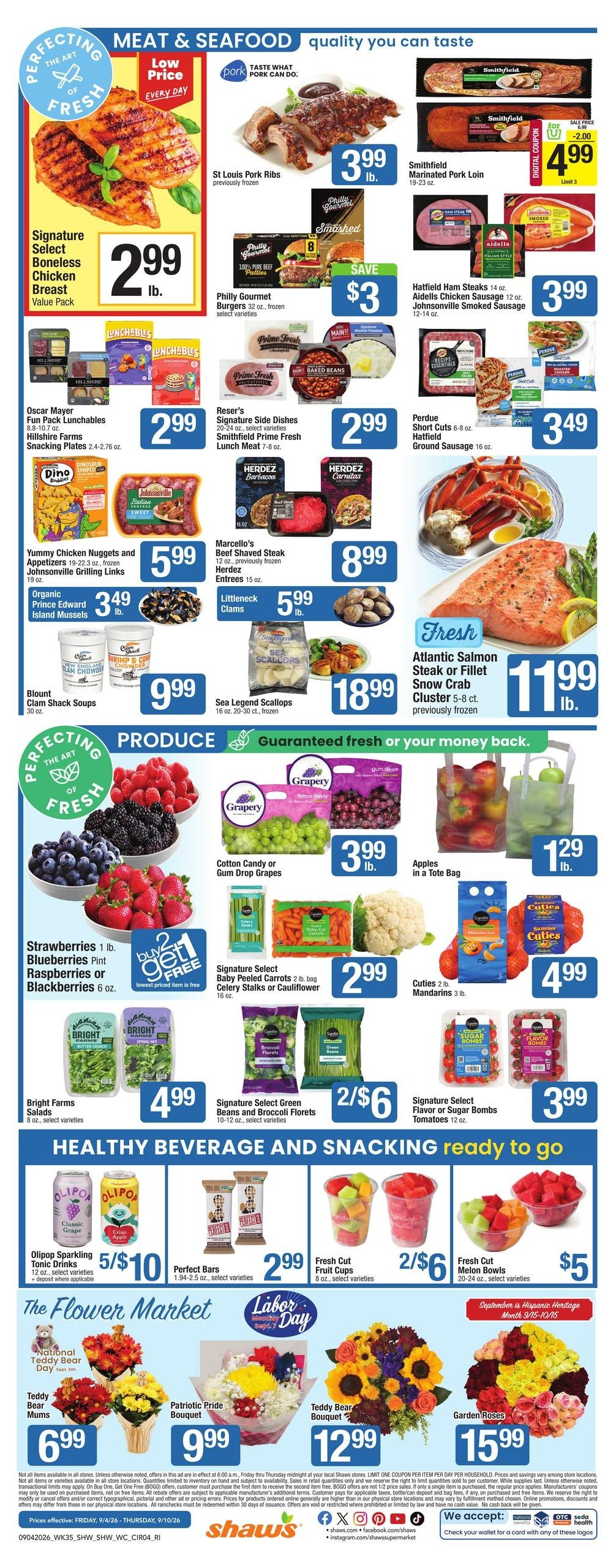 Shaw's (Rehoboth Area, MA) Weekly Ad September 4 - 10, 2026