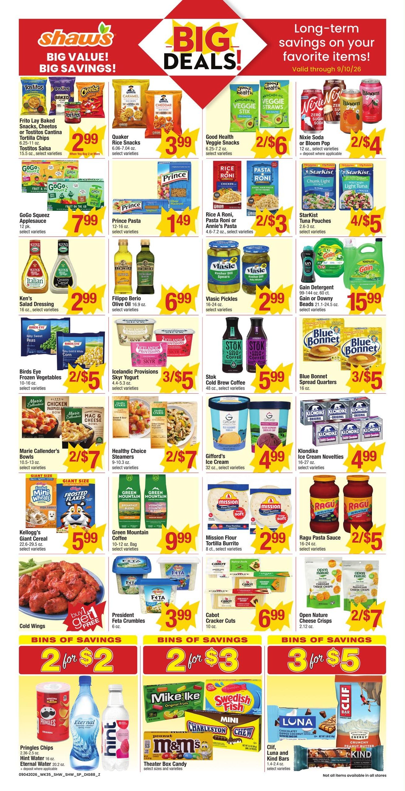 Shaw's (Rehoboth Area, MA) Weekly Ad September 4 - 10, 2026