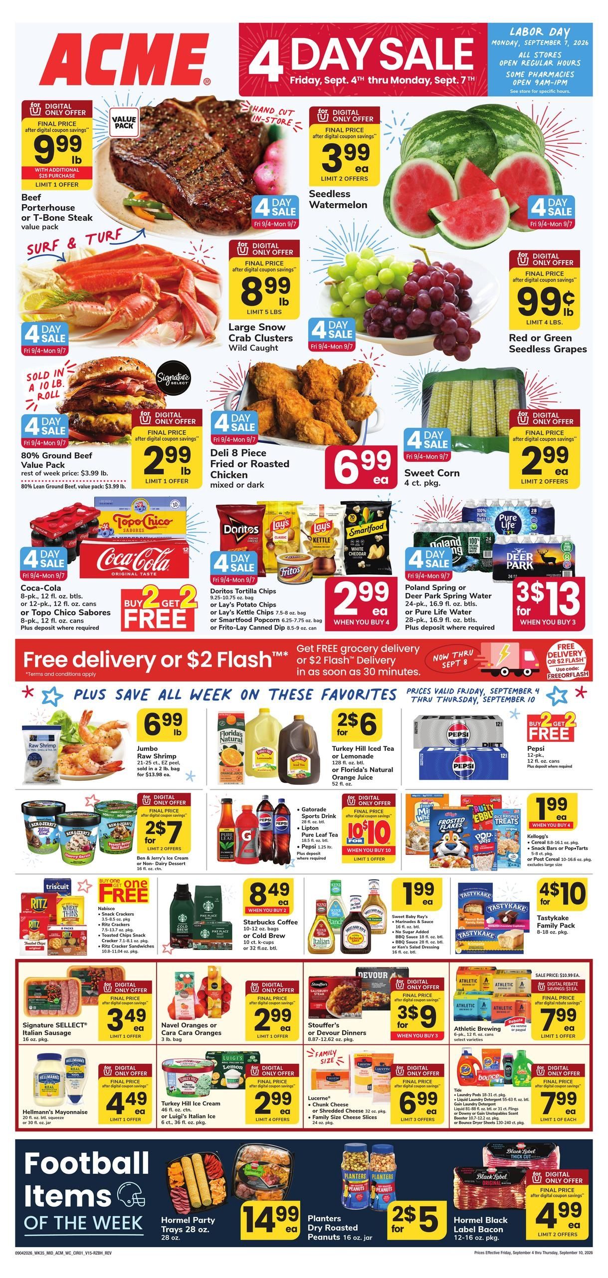 Acme Markets (Edison Area, NJ) Weekly Ad September 4 - 10, 2026