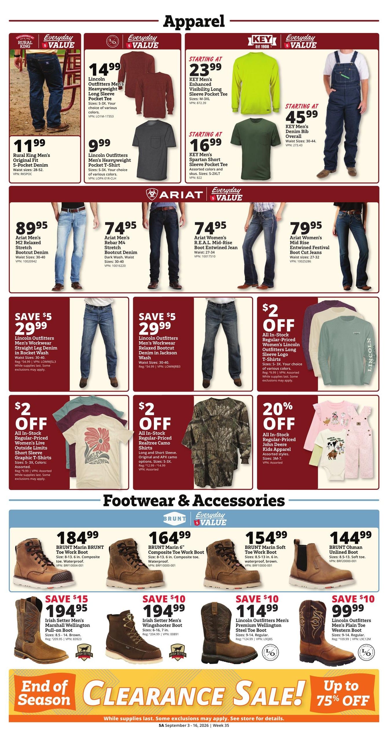 Rural King (Evansville Area, IN) Weekly Ad September 3 - 16, 2026