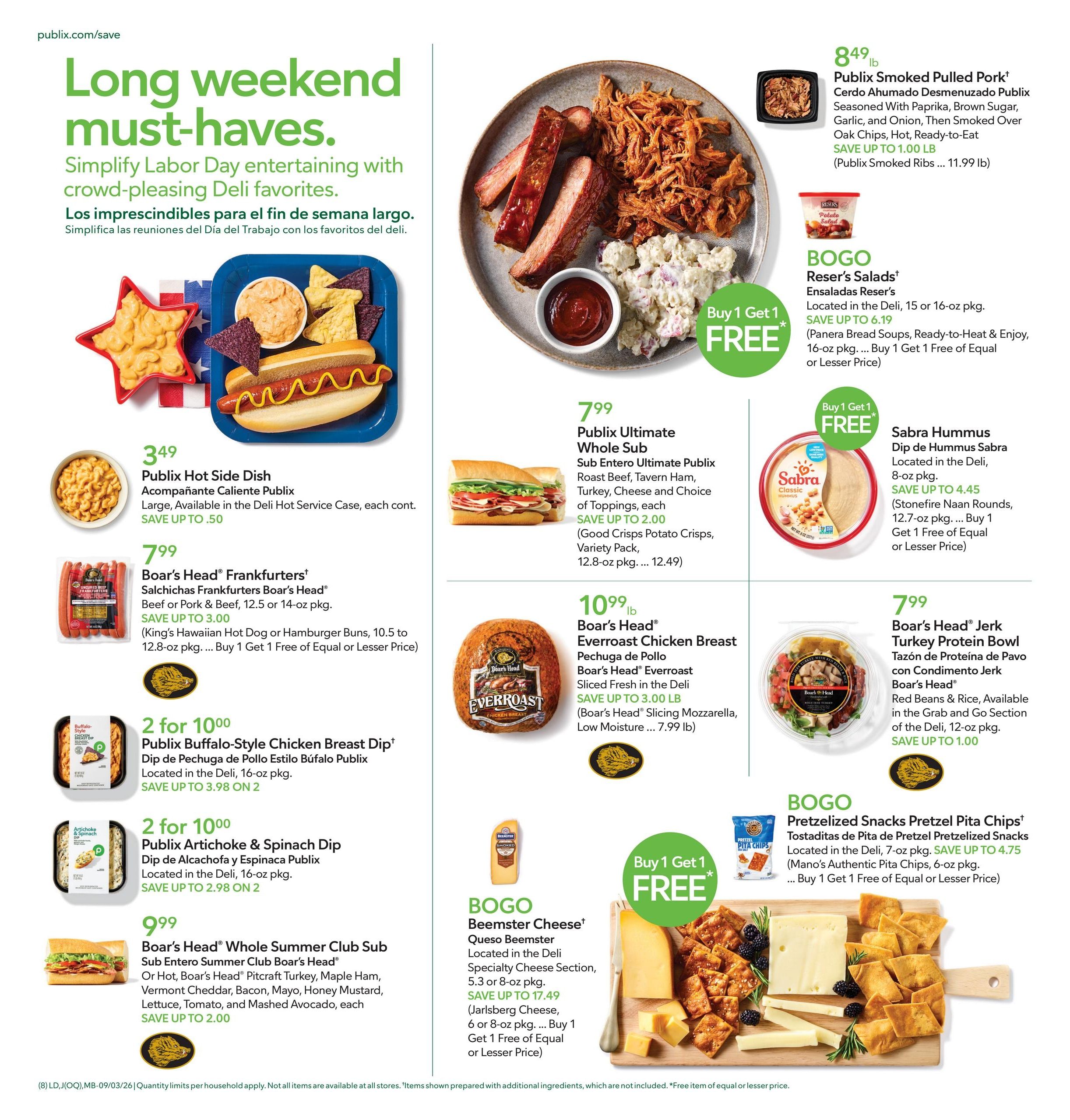 Publix (Boca Raton Area, FL) Anuncio Semanal Español Weekly Ad September 3 - 9, 2026