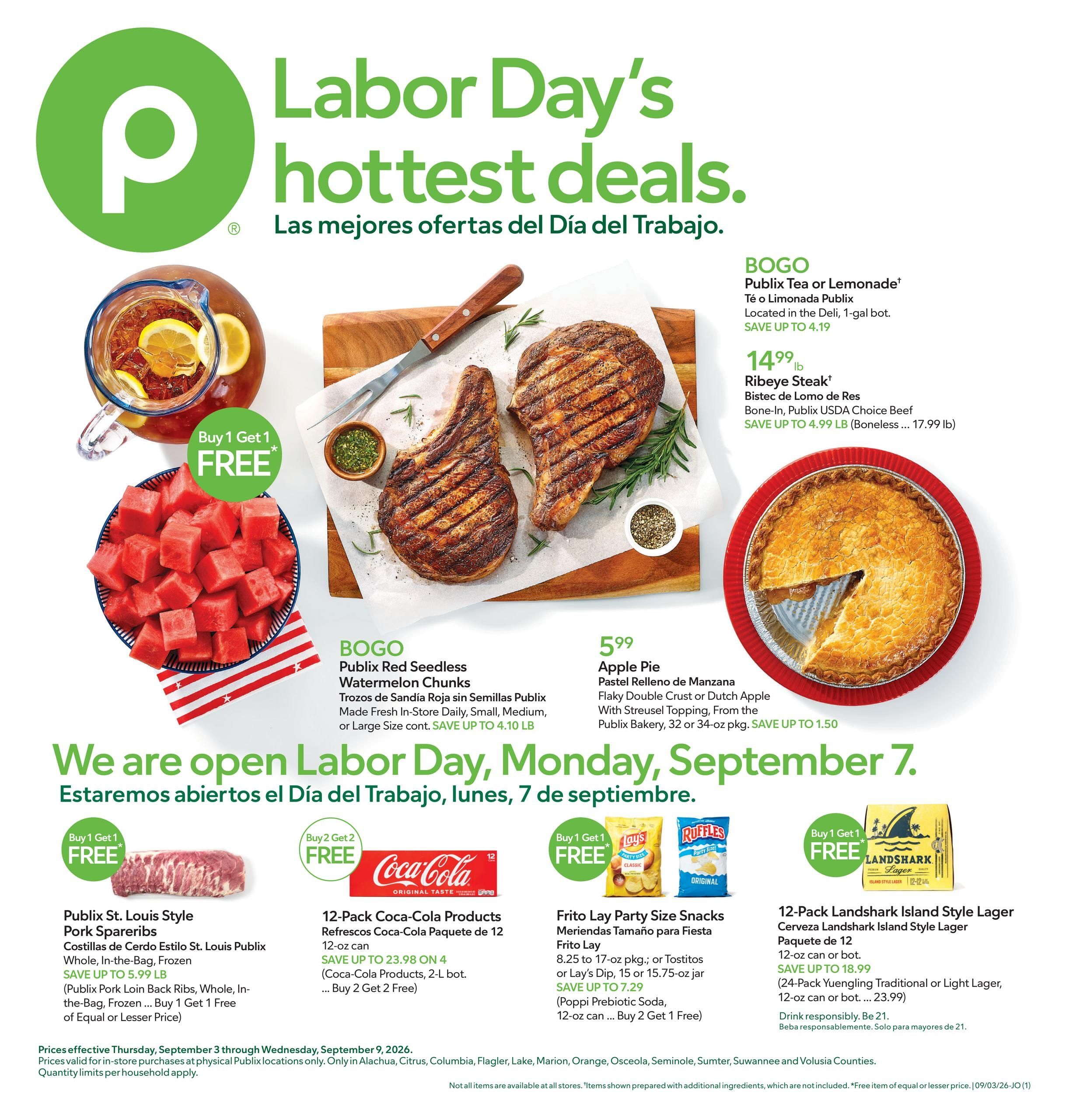 Publix (Altamonte Springs Area, FL) Anuncio Semanal Español Weekly Ad September 3 - 9, 2026