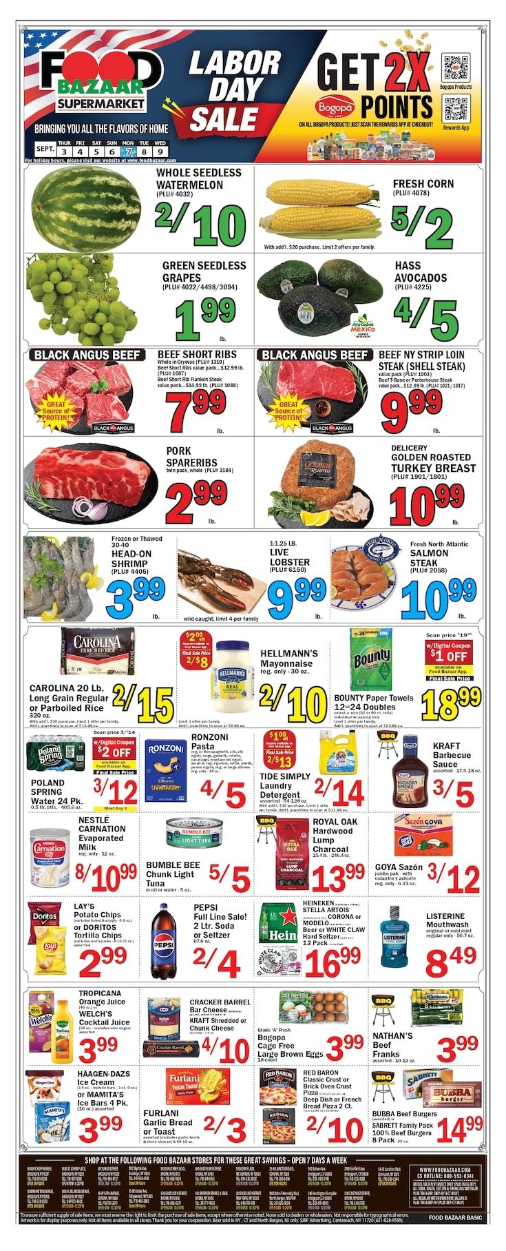 Food Bazaar (Connecticut, New Jersey, New York) Weekly Ad September 3 - 9, 2026