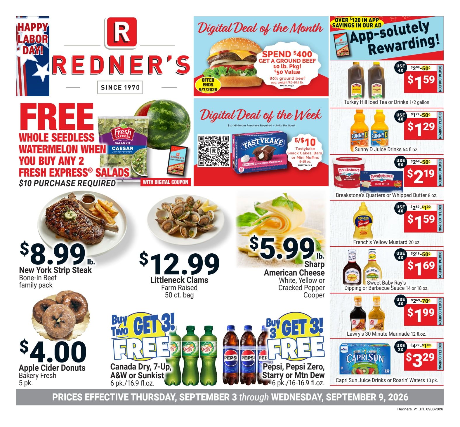 Redner's Markets (Allentown and other locations, PA) Weekly Ad September 3 - 9, 2026