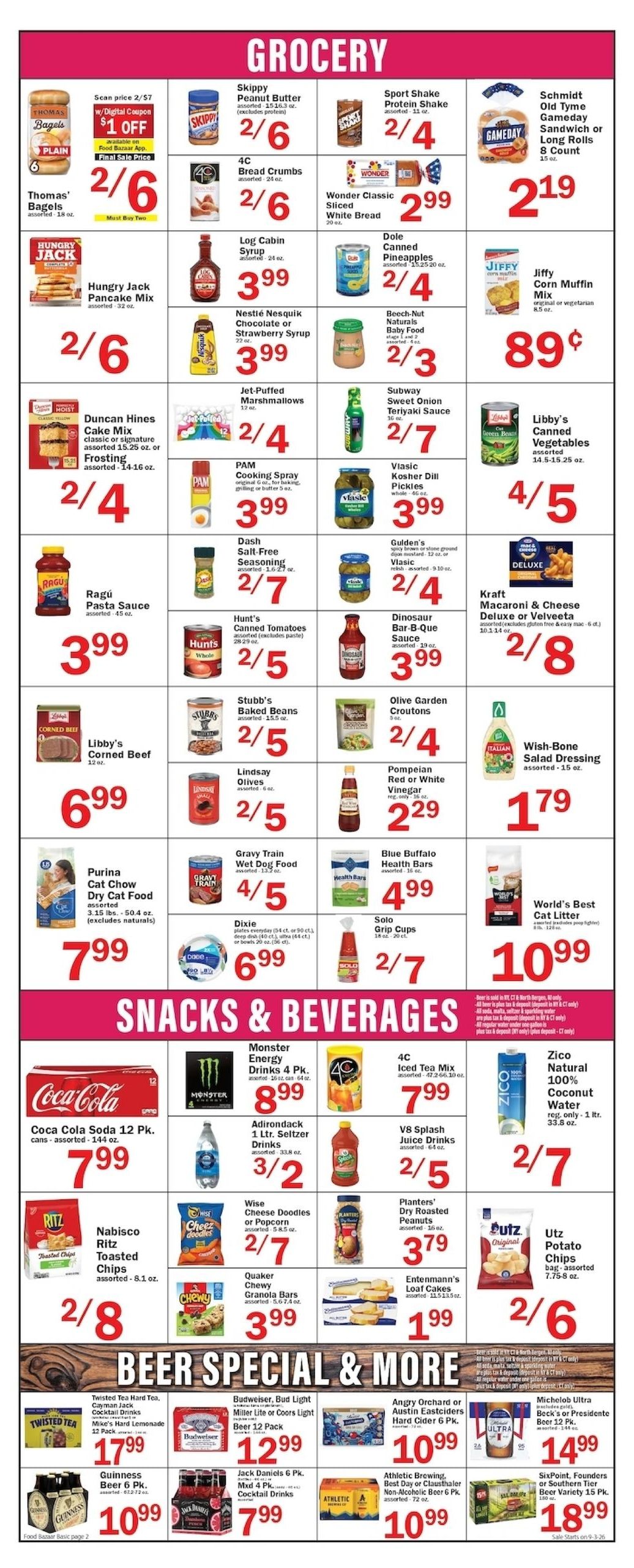 Food Bazaar (Astoria Area, NY) Weekly Ad September 3 - 9, 2026