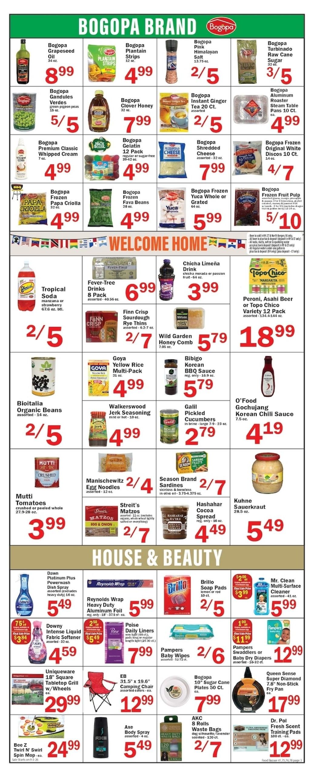 Food Bazaar (Astoria Area, NY) Weekly Ad September 3 - 9, 2026