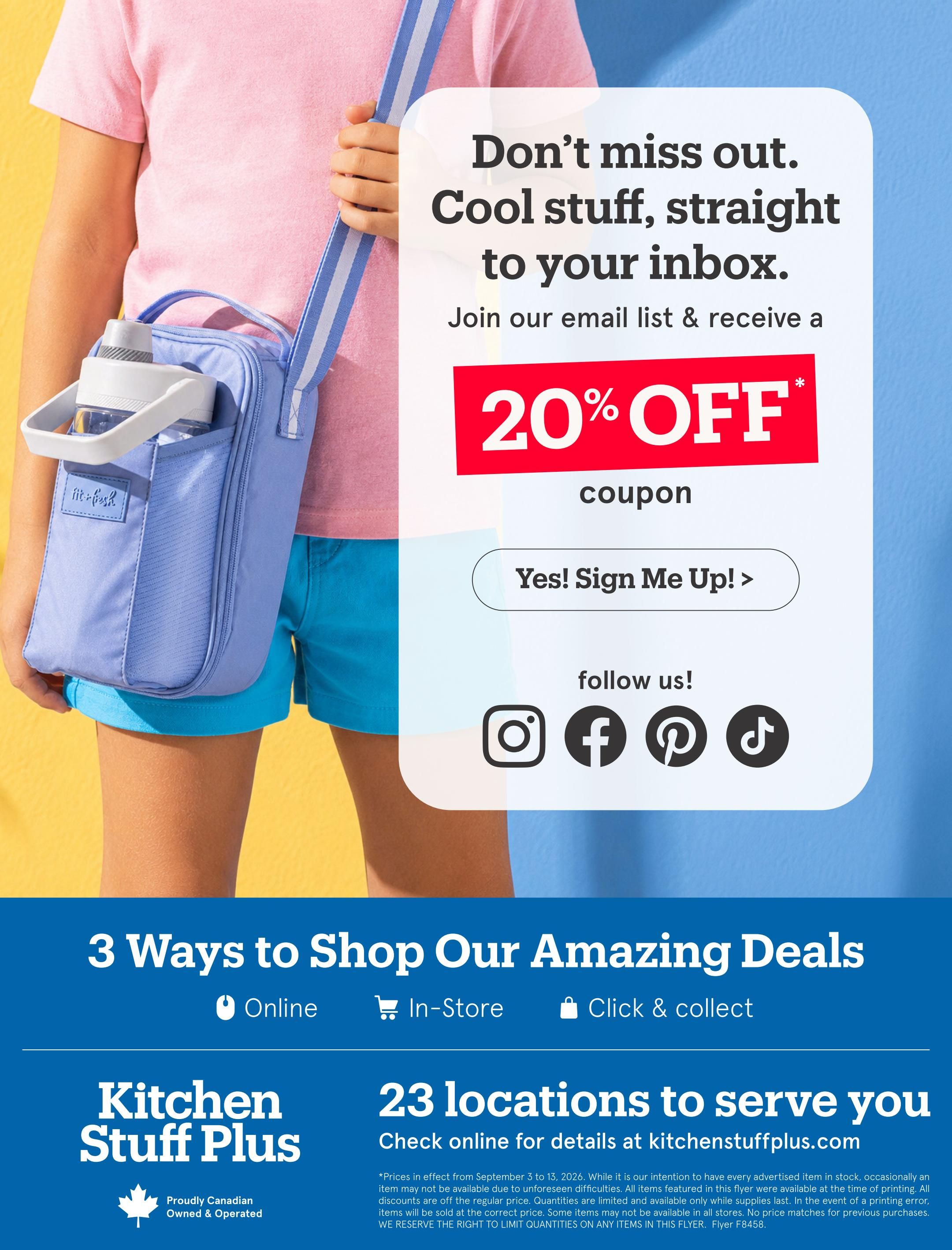 Kitchen Stuff Plus Flyer September 3 to 13