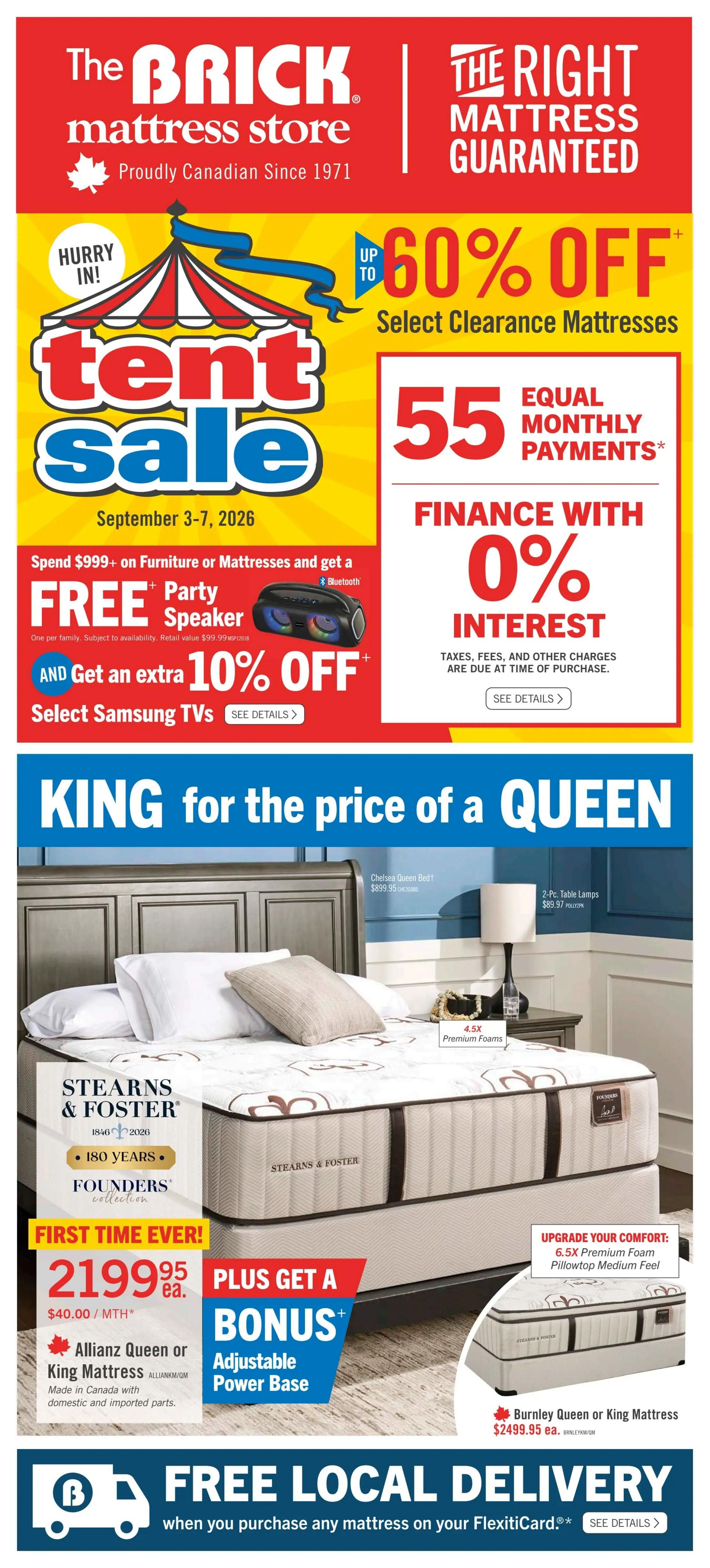 The Brick Mattress Store Flyer September 3 to 17