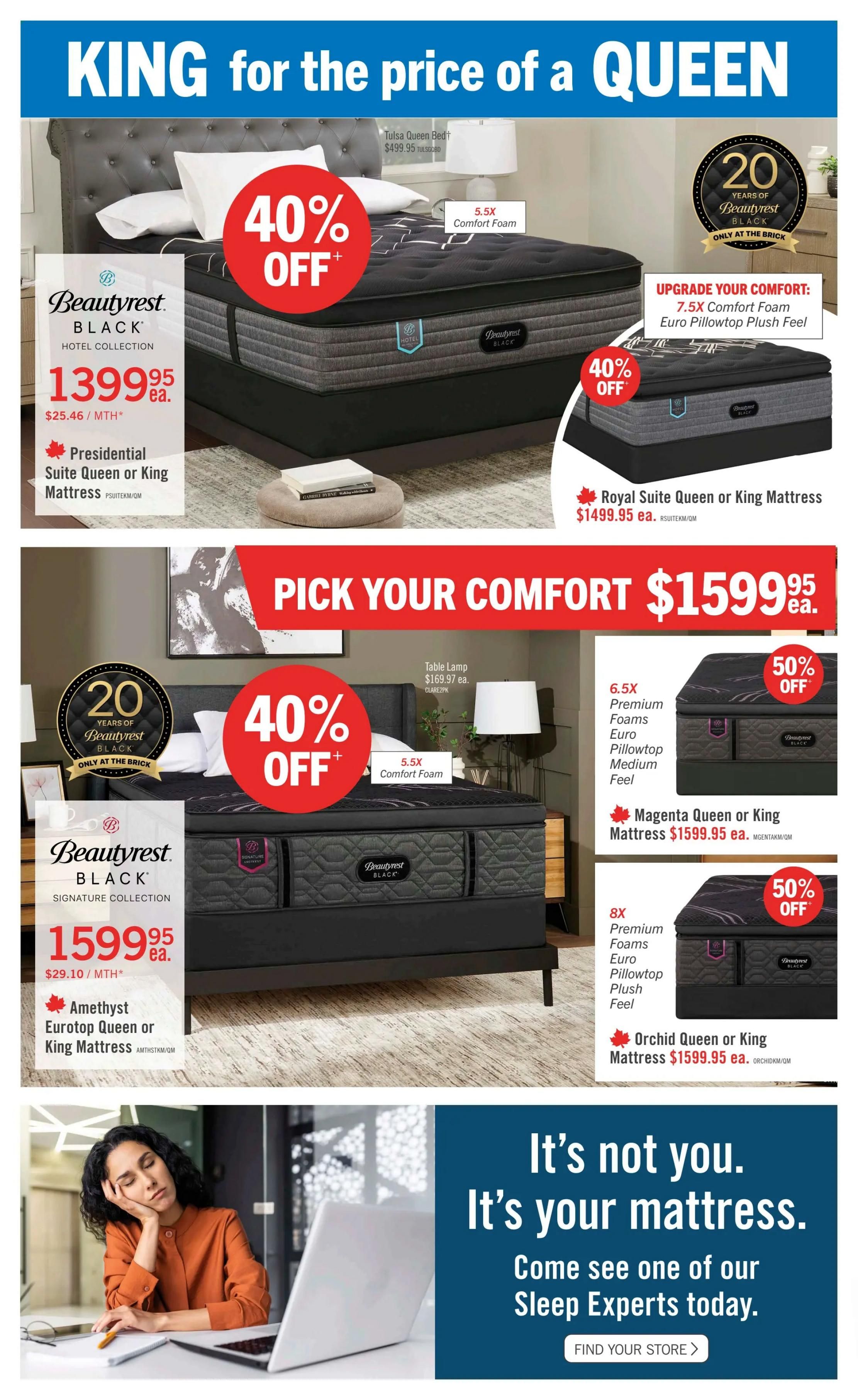The Brick Mattress Store Flyer September 3 to 17
