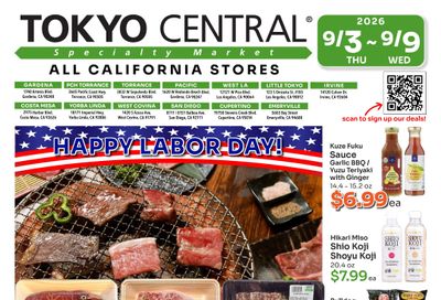 Tokyo Central and Marukai (California) Weekly Ad September 3 - 9, 2026