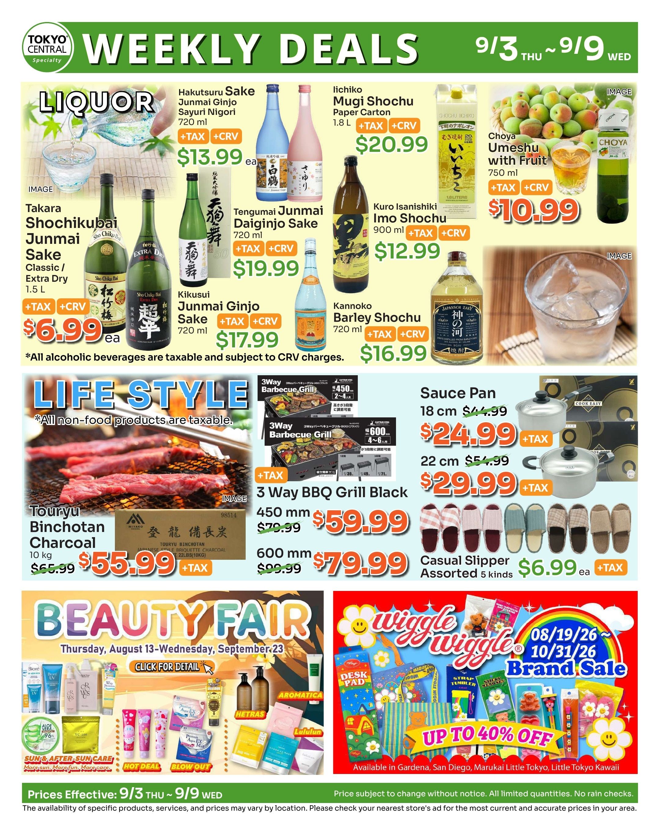 Tokyo Central and Marukai (California) Weekly Ad September 3 - 9, 2026