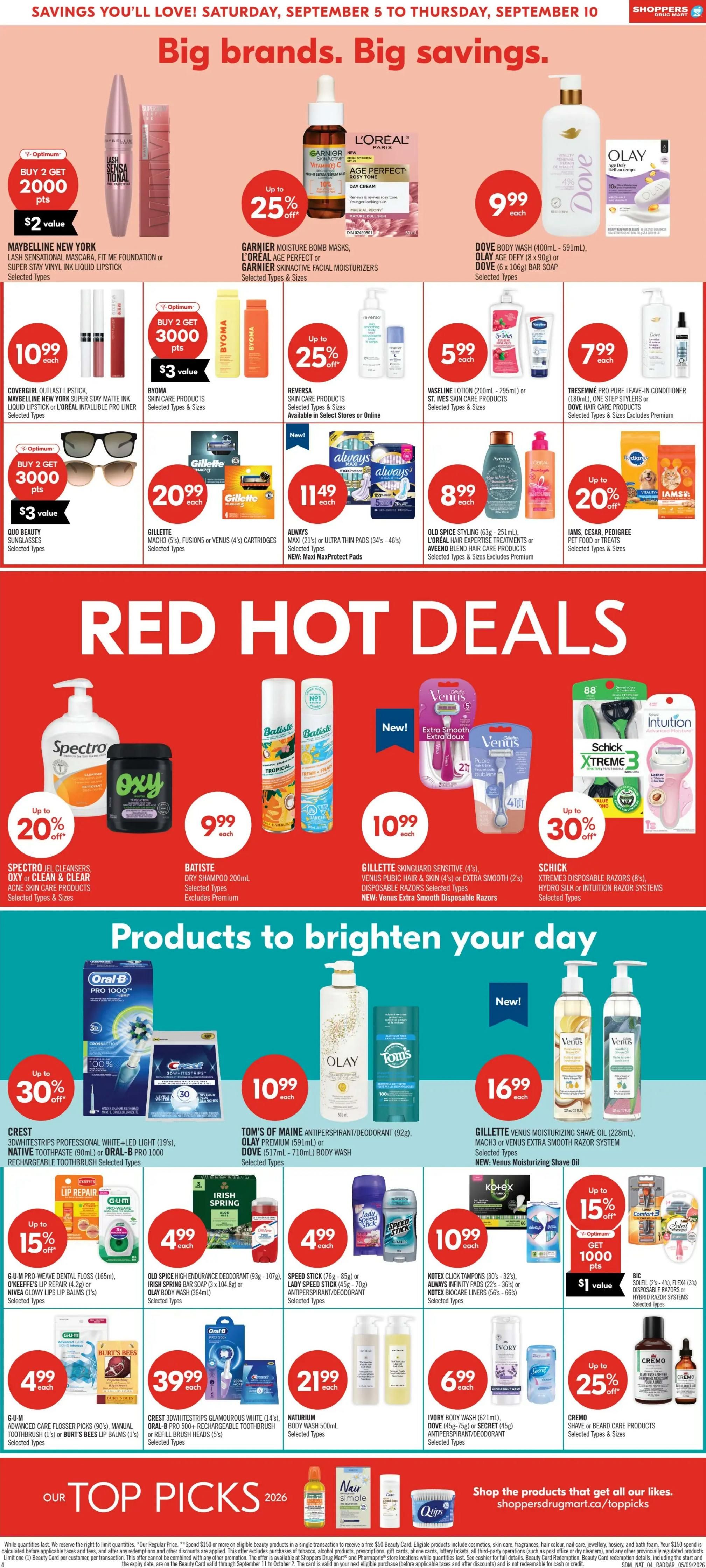 Shoppers Drug Mart (West) Flyer September 5 to 10