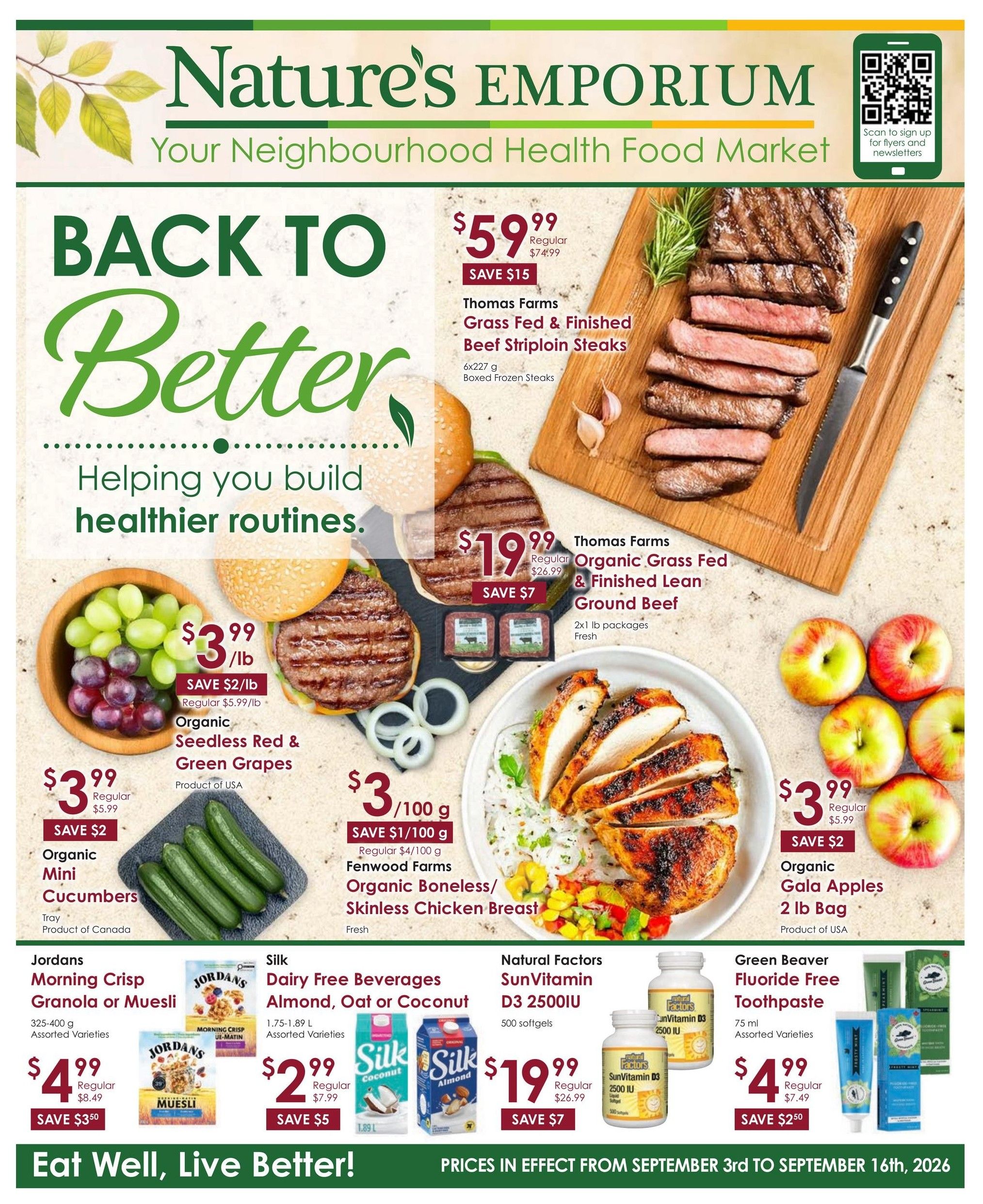 Nature's Emporium Flyer September 3 to 16