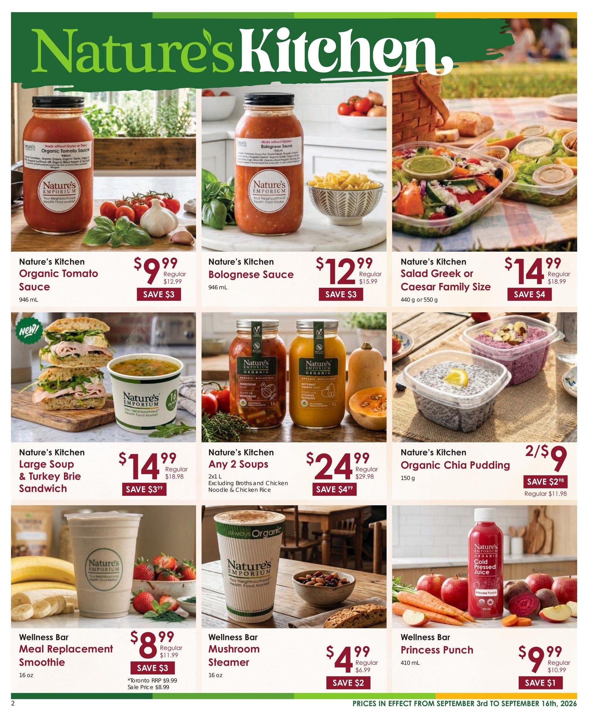 Nature's Emporium Flyer September 3 to 16