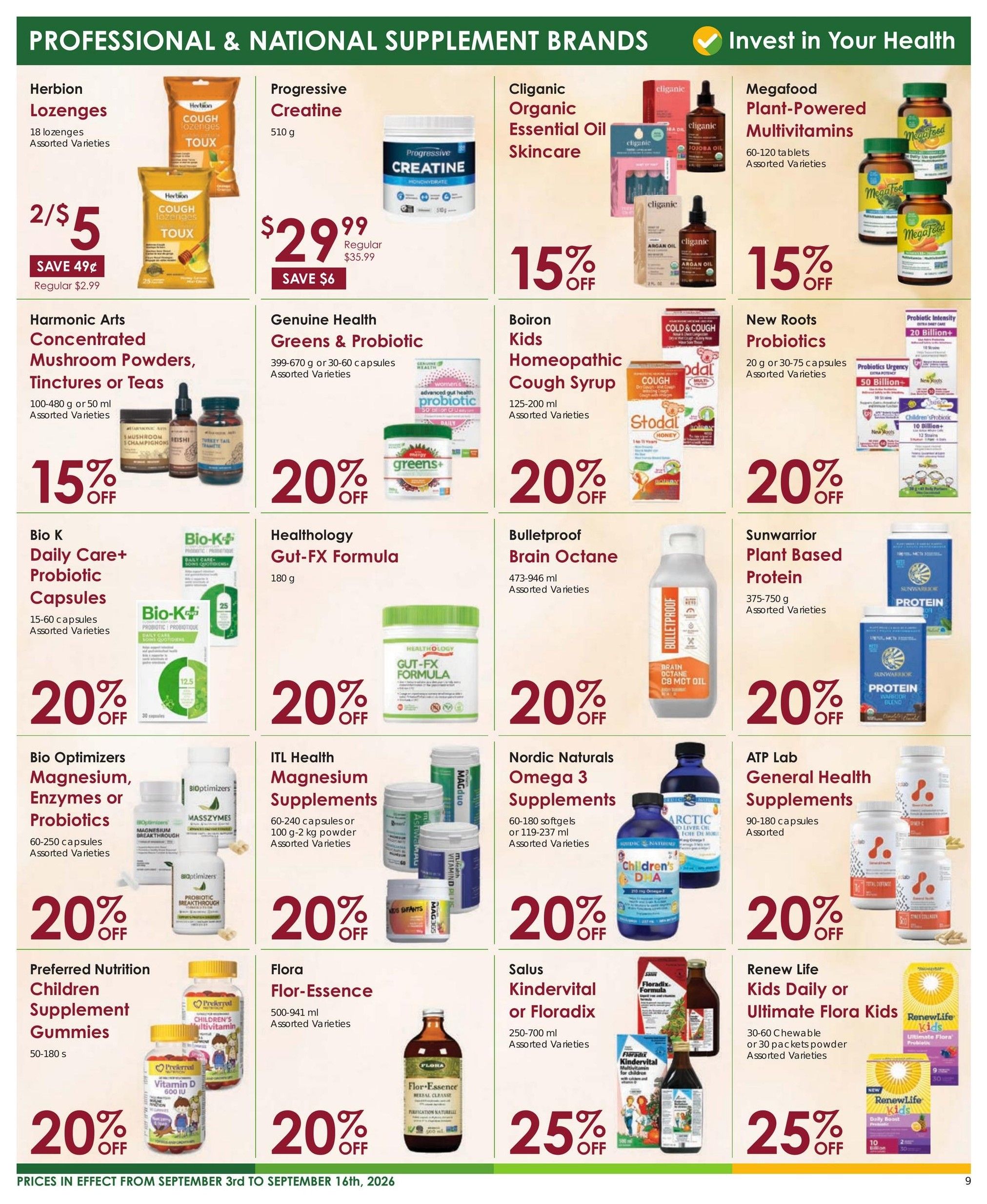Nature's Emporium Flyer September 3 to 16