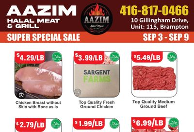 Aazim Halal Meat & Grill Flyer September 3 to 9
