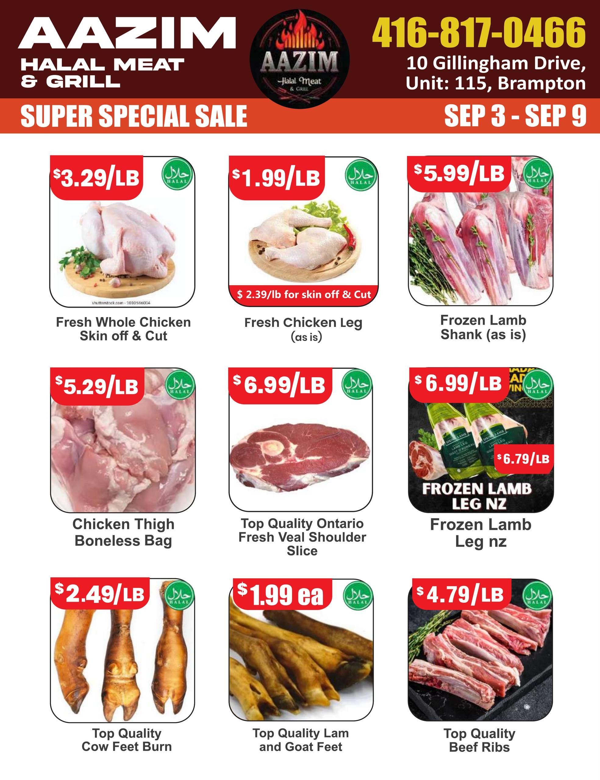 Aazim Halal Meat & Grill Flyer September 3 to 9