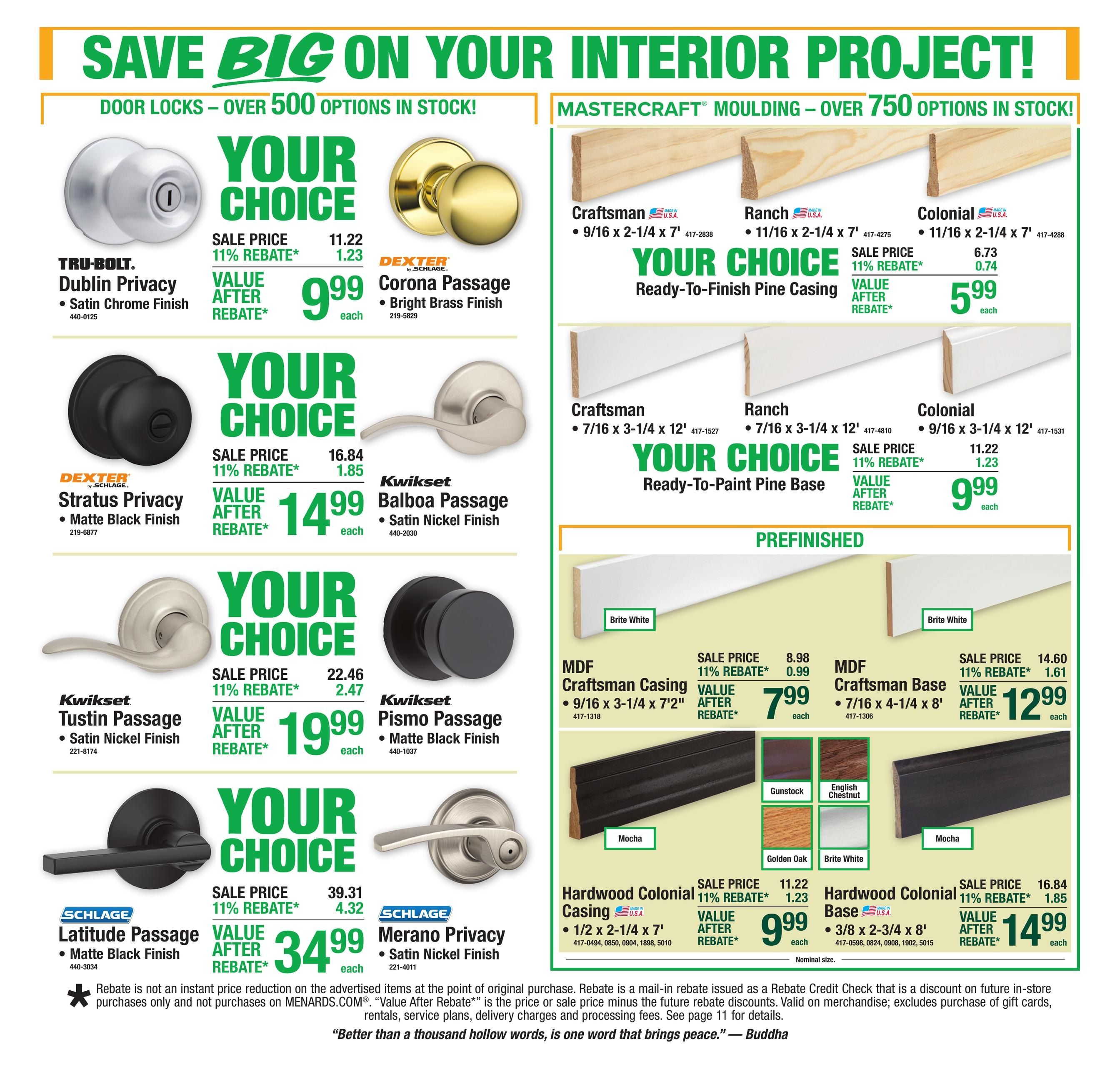 Menards (Clare Area, MI) 11% Rebate Sale Weekly Ad September 3 - 13, 2026