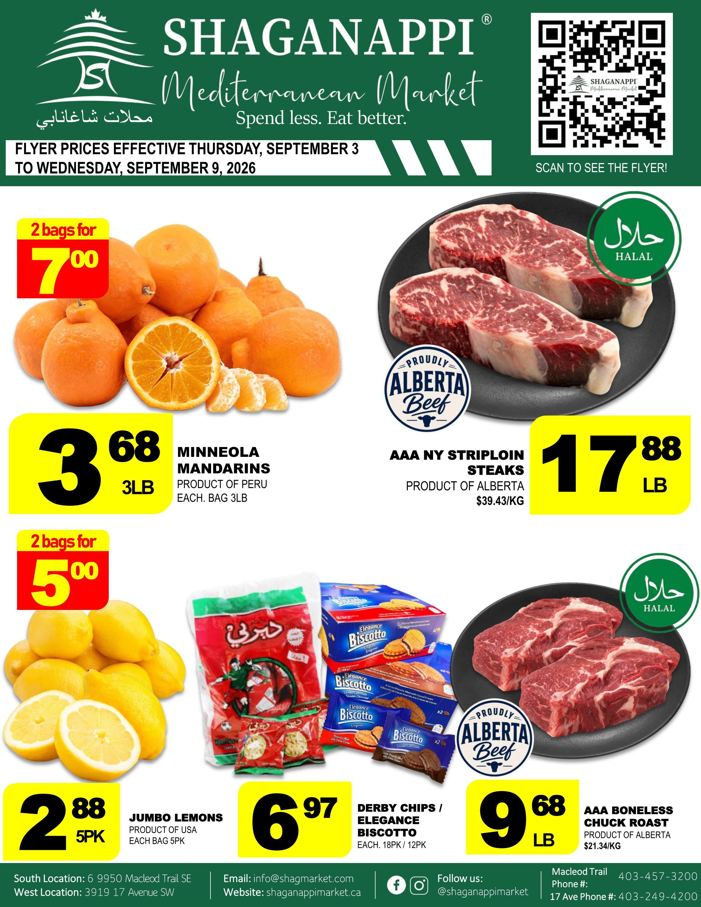 Shaganappi Mediterranean Market Flyer September 3 to 9