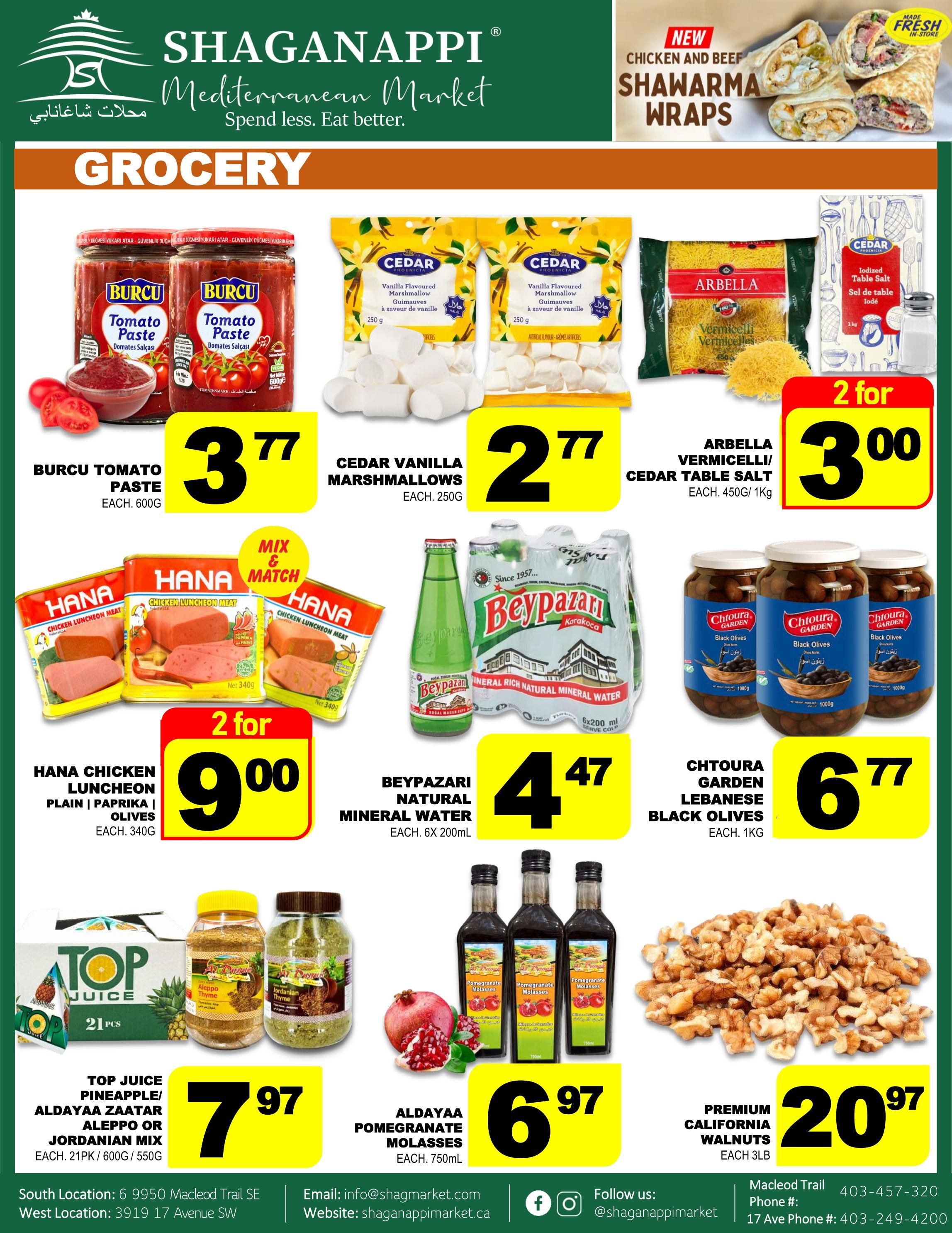 Shaganappi Mediterranean Market Flyer September 3 to 9