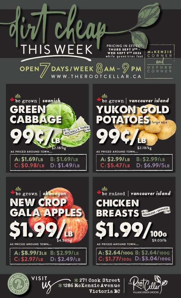 The Root Cellar Flyer September 3 to 9