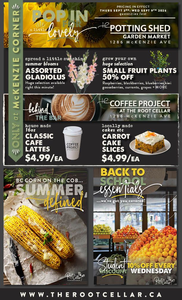The Root Cellar Flyer September 3 to 9
