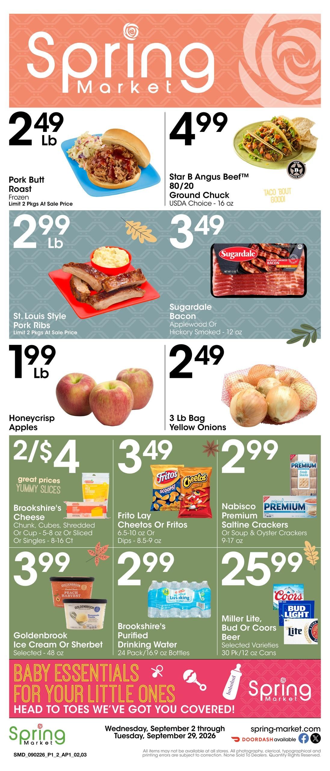 Spring Market (Bethany Area, LA) Weekly Ad September 2 - 29, 2026