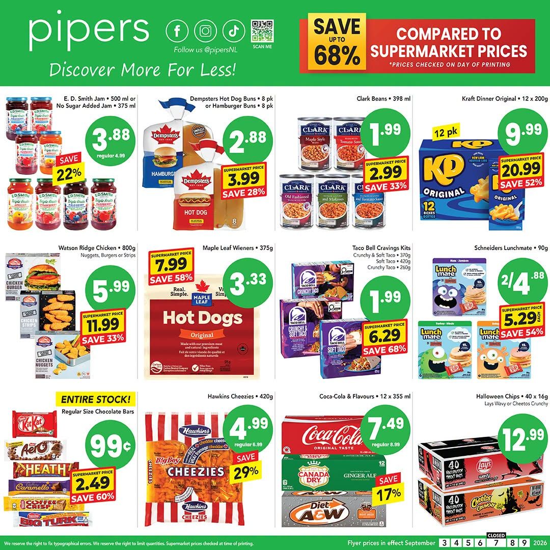 Pipers Superstore Flyer September 3 to 9