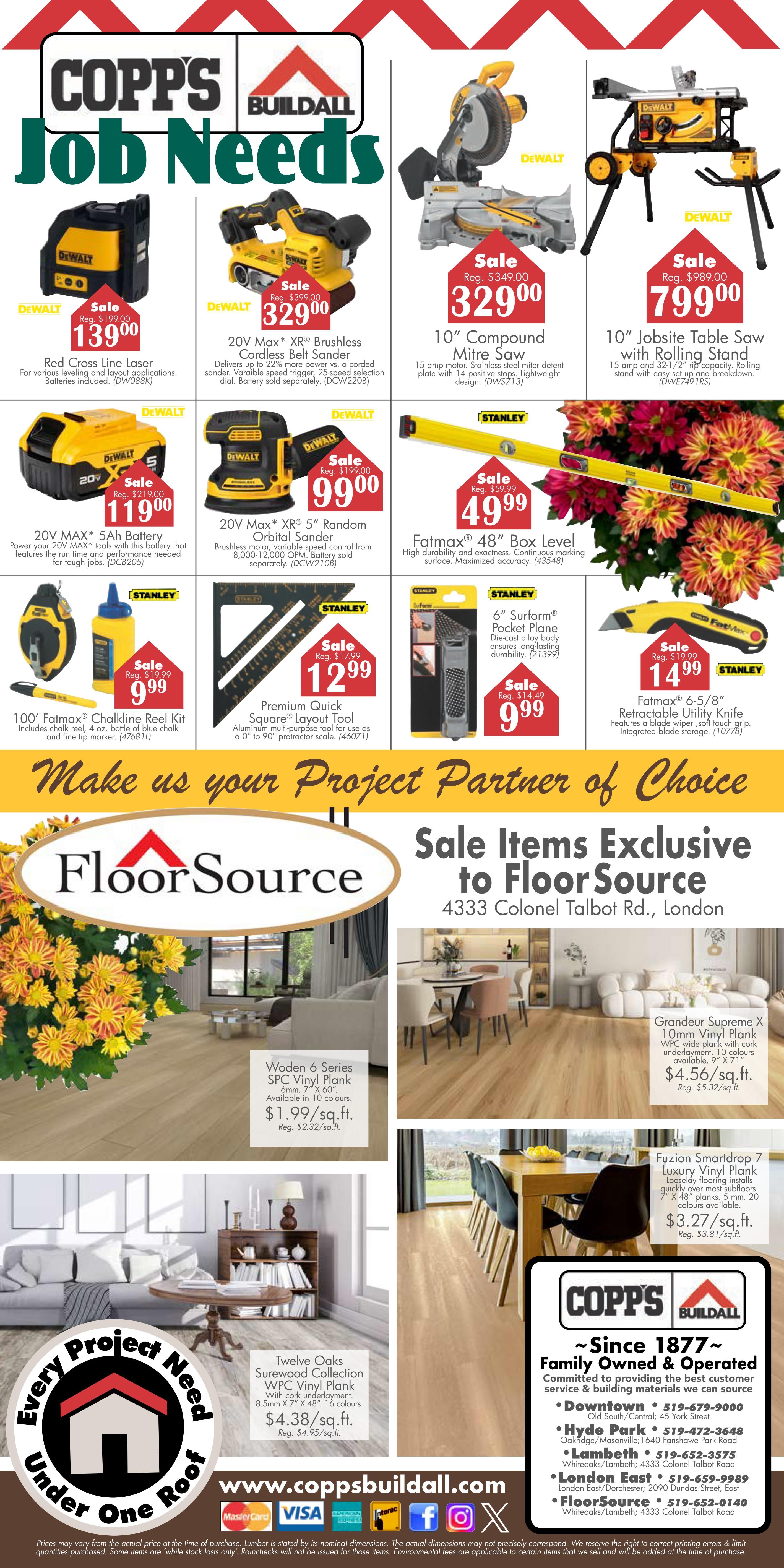 COPP’s Buildall Flyer September 3 to 13