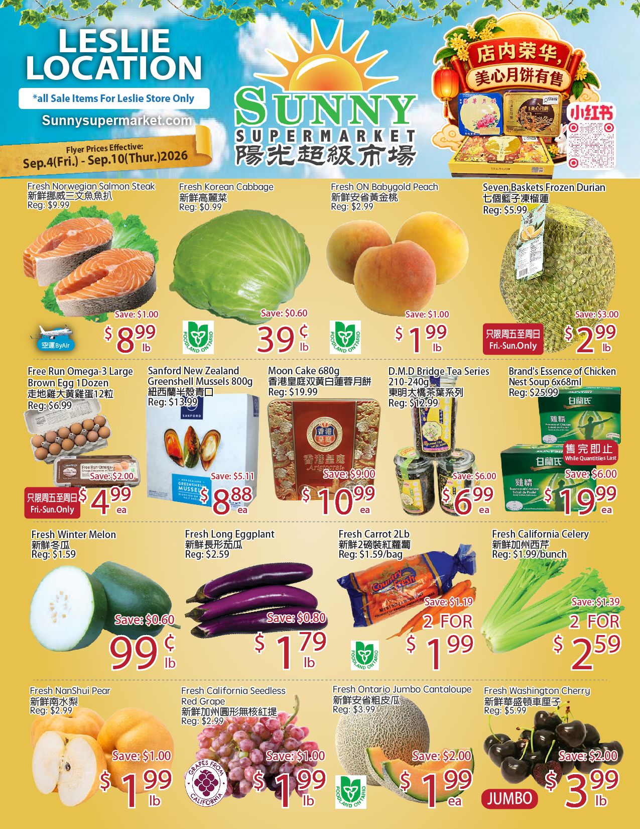 Sunny Supermarket (Leslie) Flyer September 4 to 10