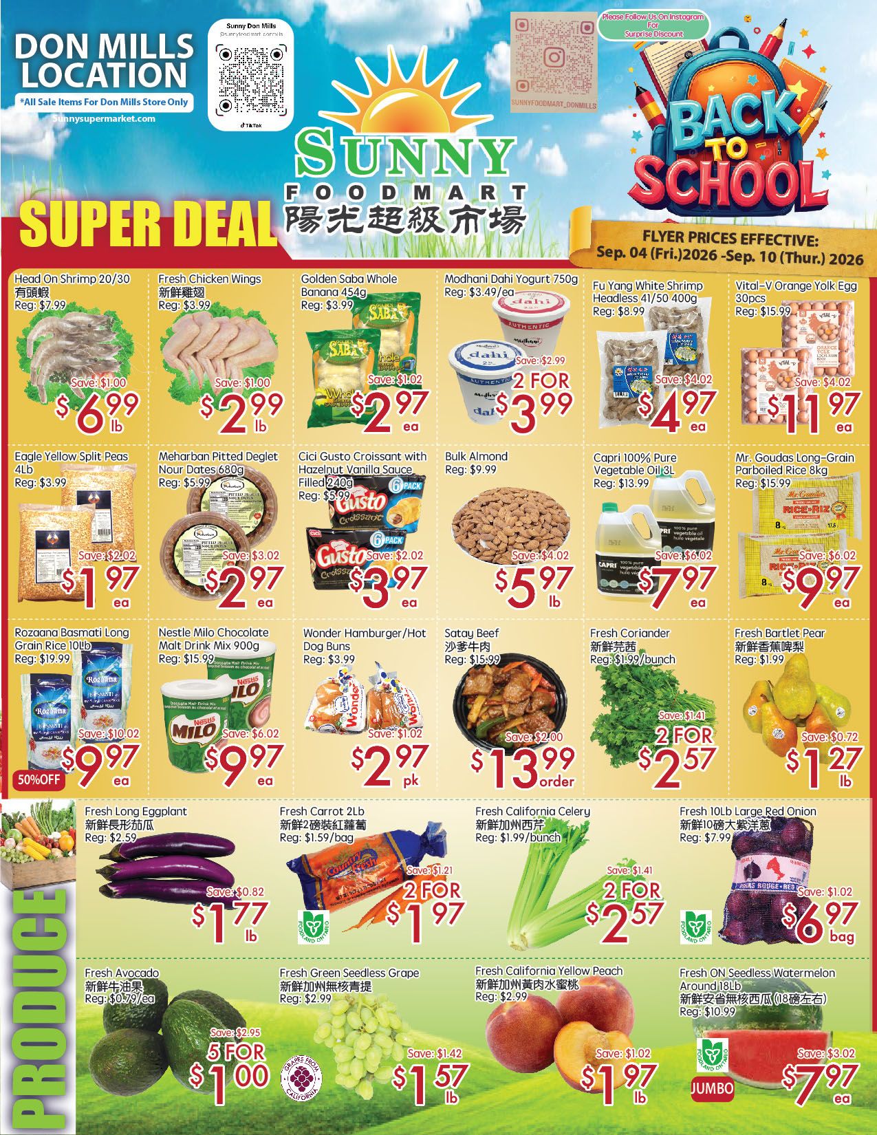 Sunny Foodmart (Don Mills) Flyer September 4 to 10