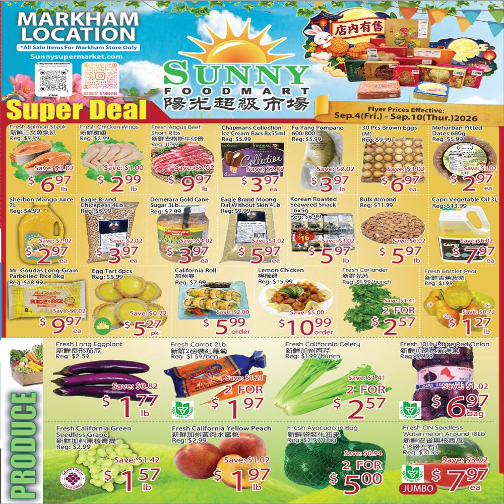 Sunny Foodmart (Markham) Flyer September 4 to 10
