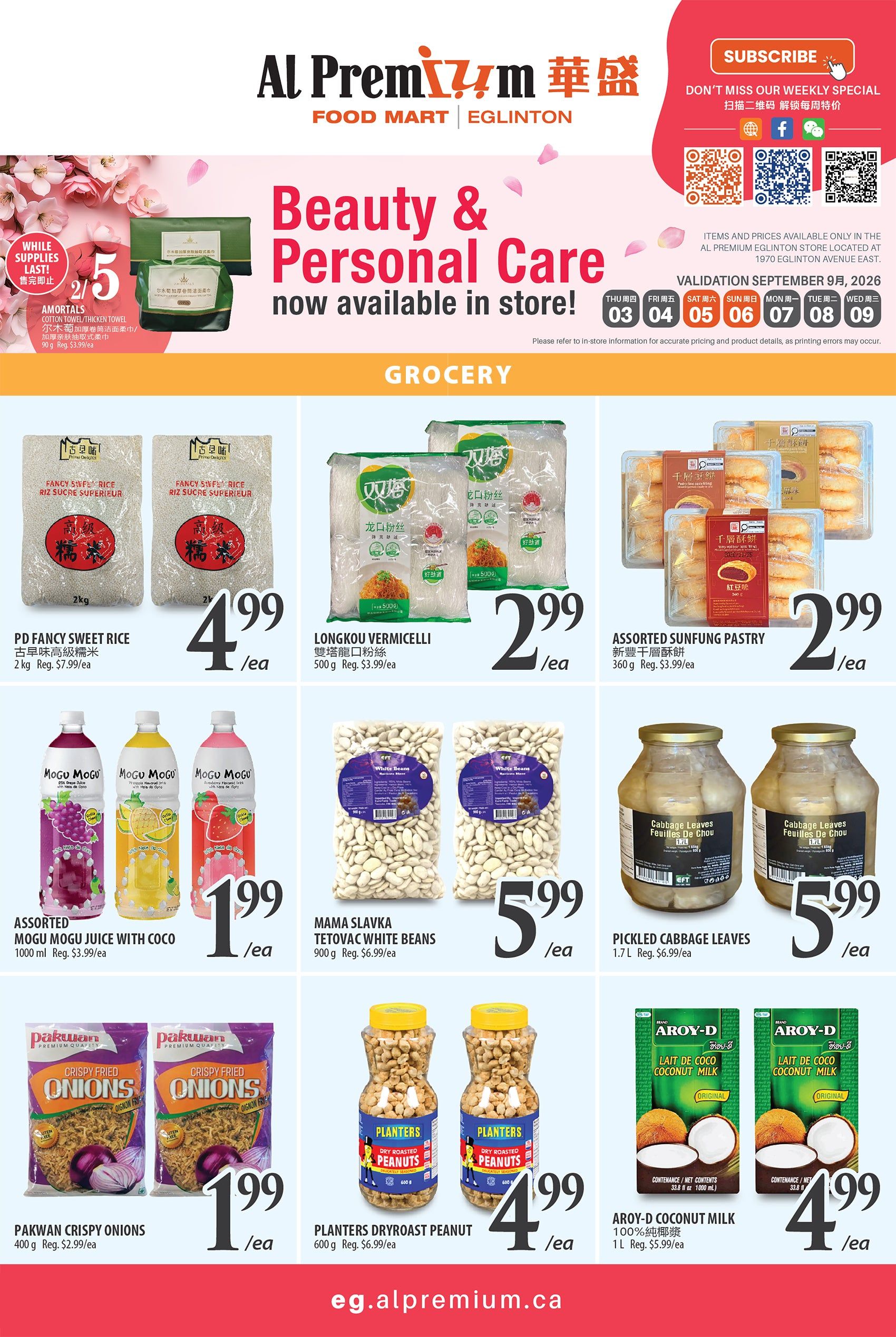 Al Premium Food Mart (Eglinton Ave.) Flyer September 3 to 9