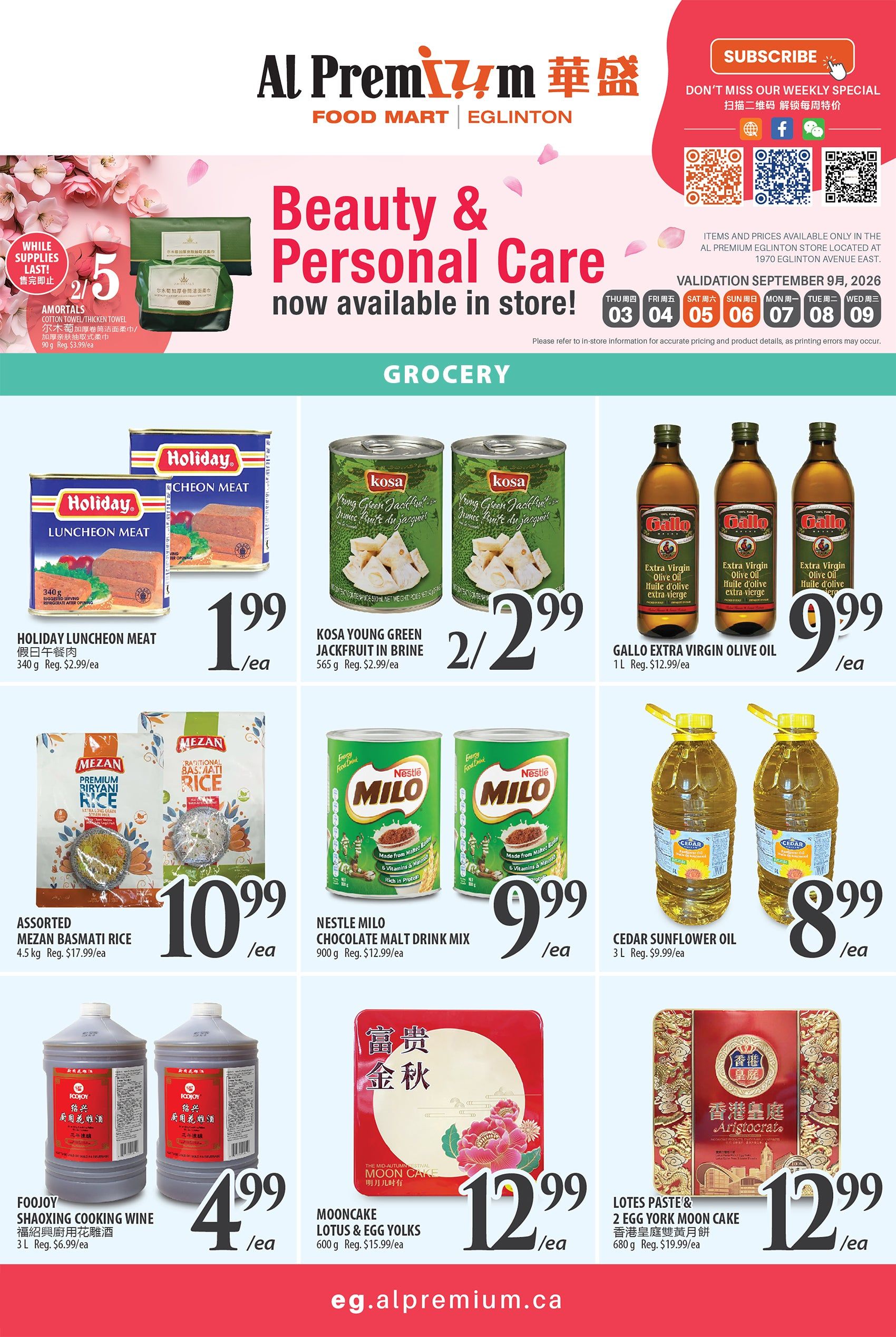 Al Premium Food Mart (Eglinton Ave.) Flyer September 3 to 9